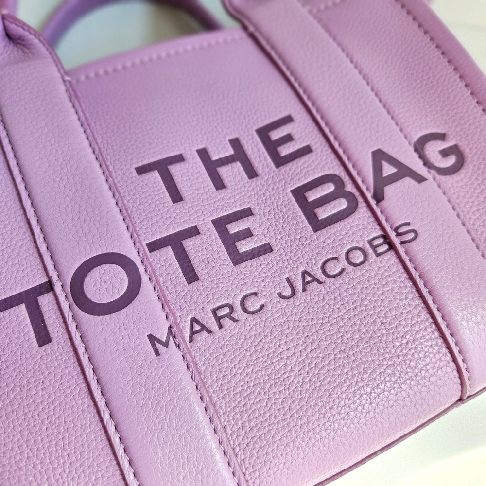 Marc Jacobs Leather Small Tote Bag in Regal Orchid - Picture 10 of 16
